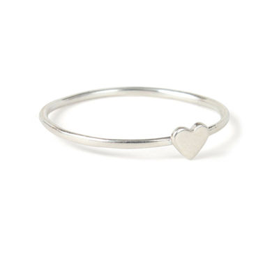Délicat Design Simple Anneau de cœur Véritable 925 Sterling Argent 18K Plaqué en or sans tache