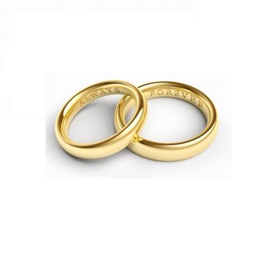 Taille US 5 Conception personnalisée Confort Fit Or Plated Plain Silver Wedding Rings pour Aucune pierre