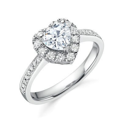En cuivre, en forme de cœur, clair, CZ 925 argent sterling, bague éternité