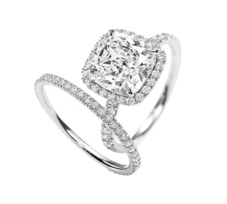 Europe et Amérique Tendance Argent Sterling Ensemble de bague de fiançailles en argent plaqué