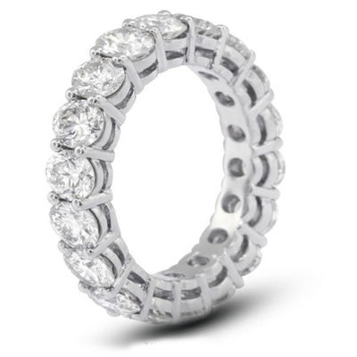 925 Sterling Silver 4mm CZ Eternity Band Ring Eco-Friendly Oui Plaqué en or rose