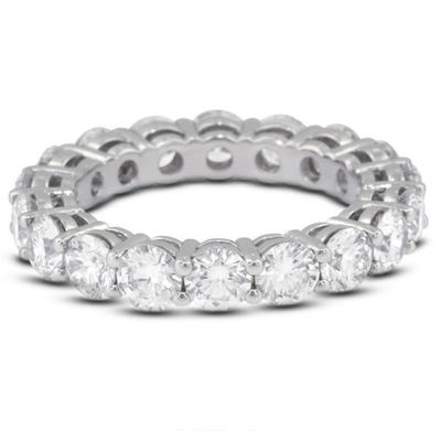925 Sterling Silver 4mm CZ Eternity Band Ring Eco-Friendly Oui Plaqué en or rose