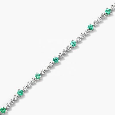 Bracelet de tennis en rubis de zircon blanc de 3 mm en coupe ronde Bracelet de tennis en argent sterling