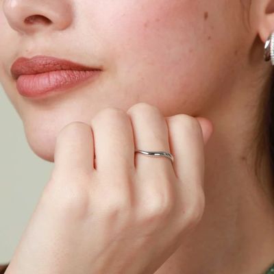 Certificat d'appréciation par une tierce partie 925 Sterling Silver Women's Plain Jewelry Band Ring