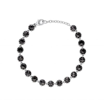 Bracelet de tennis en diamant en cuivre noir enduit de rhodium