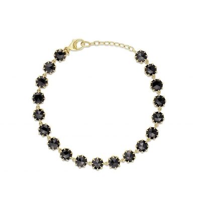 Bracelet de tennis en diamant en cuivre noir enduit de rhodium