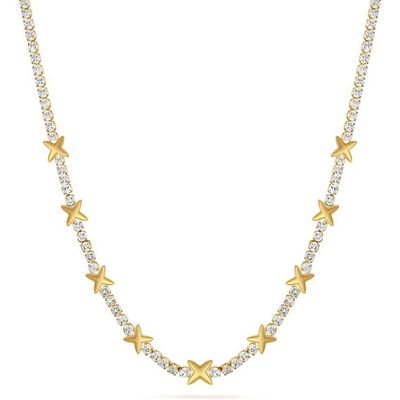 Collier classique en laiton de l' étoile de tennis avec pierres de zircon