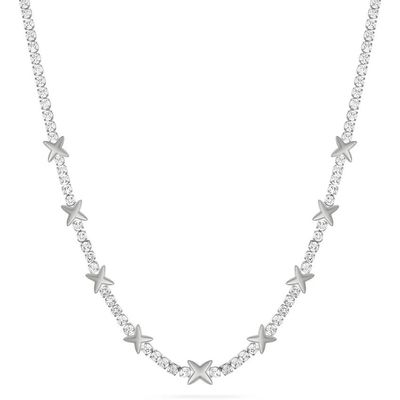 Collier classique en laiton de l' étoile de tennis avec pierres de zircon