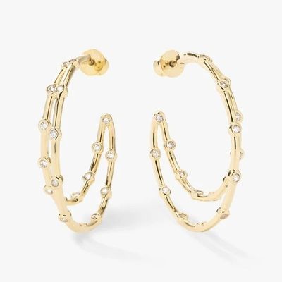 Boucles d'oreilles en zirconium cube blanc ensemble de biselles boucles d'oreilles jumelles 18K or