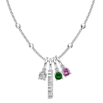 Collier en argent blanc CZ 4mm 925 Collier en pierre de zircon