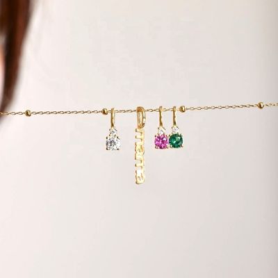 Collier en argent blanc CZ 4mm 925 Collier en pierre de zircon
