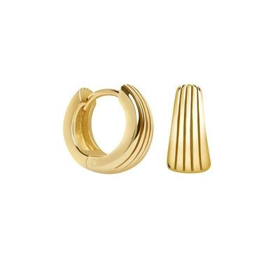 ECO 925 Argent Sterling Boucles d'oreilles Huggie or blanc plaqué pour l'anniversaire