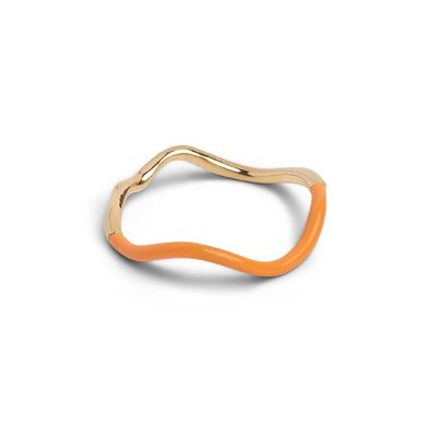 925 Sterling Silver 18k Gold Pink Enamel Band Rings Pour Les Femmes Les Filles