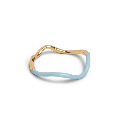 925 Sterling Silver 18k Gold Pink Enamel Band Rings Pour Les Femmes Les Filles