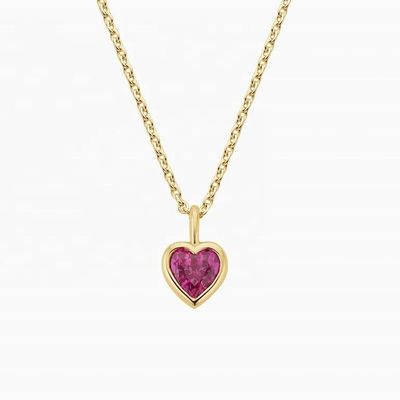 Collier classique en argent sterling 925 en forme de cœur en émeraude