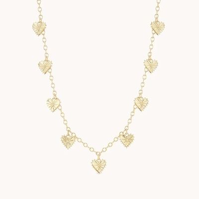 Collier en laiton en forme de cœur pour femme