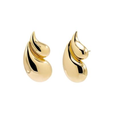 2024 Double Teardrop Fashion Boucles d'oreilles en or 18K et acceptation du logo personnalisé