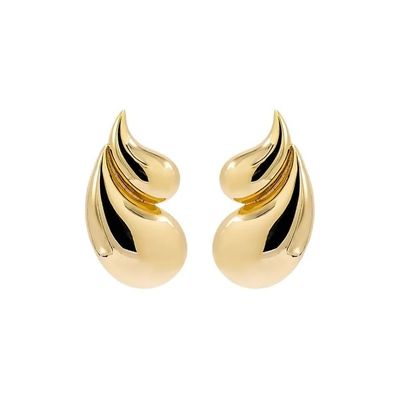 2024 Double Teardrop Fashion Boucles d'oreilles en or 18K et acceptation du logo personnalisé