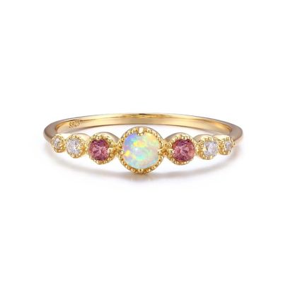 Opal et rubis CZ 925 argent sterling Pièces d'emballage bagues pour femmes bijoux pour filles