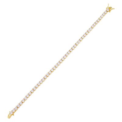 Article chaud 925 argent sterling plaqué en or 3 mm de zirconium cube bracelet de tennis pour femmes