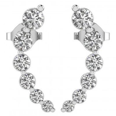 Des boucles d'oreilles en argent sterling 925 en zircon blanc cubique en or rose plaqué