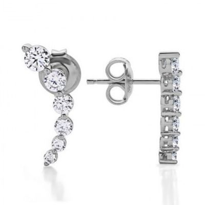 Des boucles d'oreilles en argent sterling 925 en zircon blanc cubique en or rose plaqué