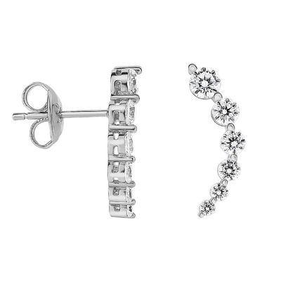 Des boucles d'oreilles en argent sterling 925 en zircon blanc cubique en or rose plaqué