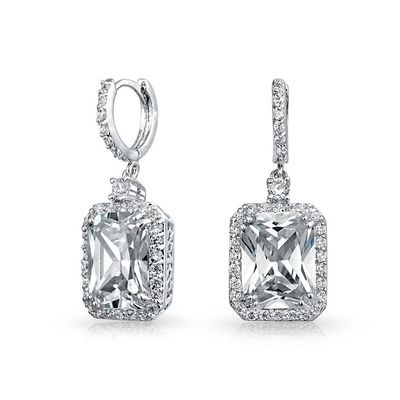 925 argent sterling Matériau de type Top Vente Blanc or Plated pendule Boucles d'oreilles de mariée