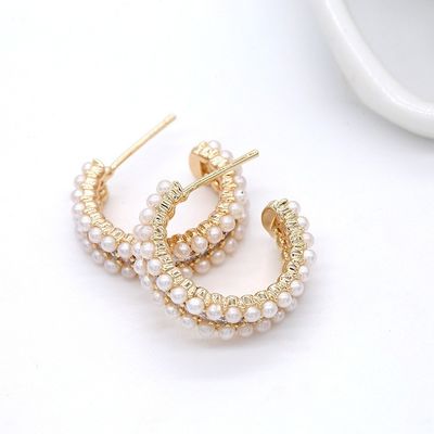 Accessoires pour femmes Boucles d'oreilles en argent sterling 925 avec mère de perle claire CZ