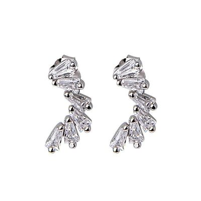 Boucles d'oreilles en zirconium pour femmes bijoux Vermeil Boucles d'oreilles glacées