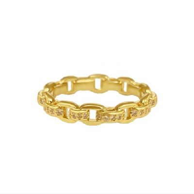 Chaîne de chaîne de bordure 18K or délicat individuel Super Fée 925 Sterling Silver Ring