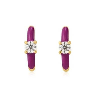 Neon Turquoise émail Micro Pave CZ Bonbons Coloriées Fille Femmes Boucles d'oreilles Eco-friendly Oui