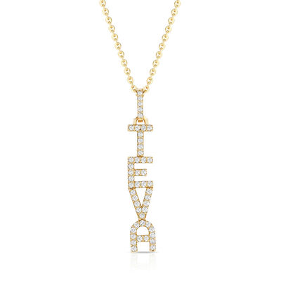 Élégante 925 Sterling Argent 14K Or MAMA Collier flottant Long Collier