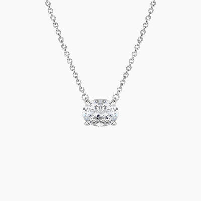 Coupe ovale 5A Zirconia blanche coube pendentif de pierre précieuse brillante Colliers pour femmes bijoux classiques