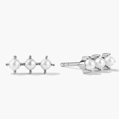 18K or Plating Perle Stud Boucles d'oreilles argent sterling avec logo personnalisé