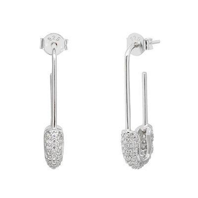 Boucles d'oreilles en argent 925 avec diamant brésilien