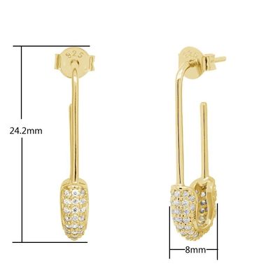 Boucles d'oreilles en argent 925 avec diamant brésilien