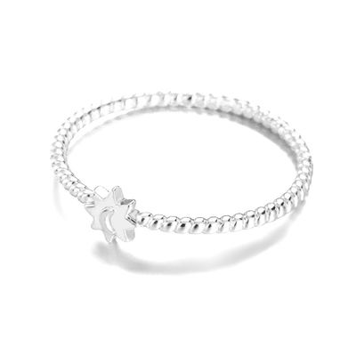 Bague Lune Soleil en Argent Sterling 925 Plaqué Or 18 Carats Bijou Unisexe