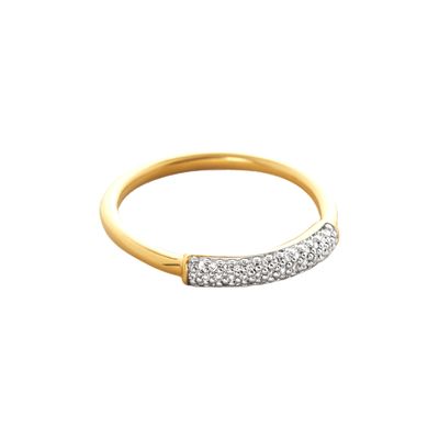 Bague empilable en argent sterling 925 plaqué or 18 carats avec oxydes de zirconium pour femmes