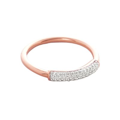 Bague empilable en argent sterling 925 plaqué or 18 carats avec oxydes de zirconium pour femmes