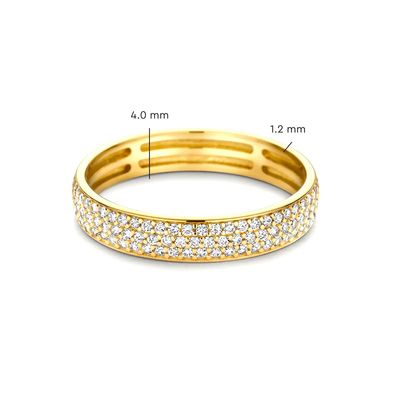 925 Sterling Silver 18K plaqué en or CZ demi-éternité