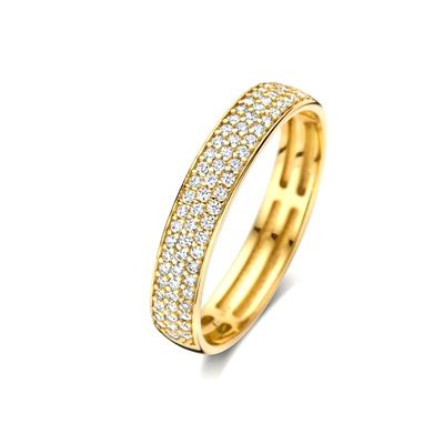 925 Sterling Silver 18K plaqué en or CZ demi-éternité
