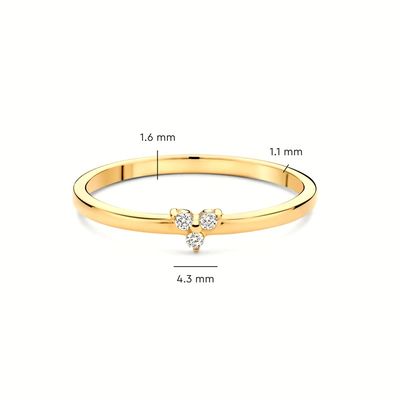Bague Lotus en Argent Sterling 925 Plaqué Or et Oxyde de Zirconium pour Femme