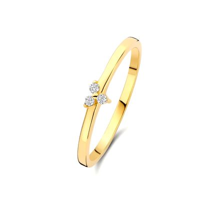 Bague Lotus en Argent Sterling 925 Plaqué Or et Oxyde de Zirconium pour Femme