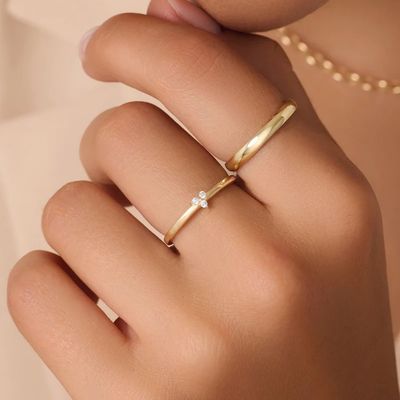 Bague Lotus en Argent Sterling 925 Plaqué Or et Oxyde de Zirconium pour Femme
