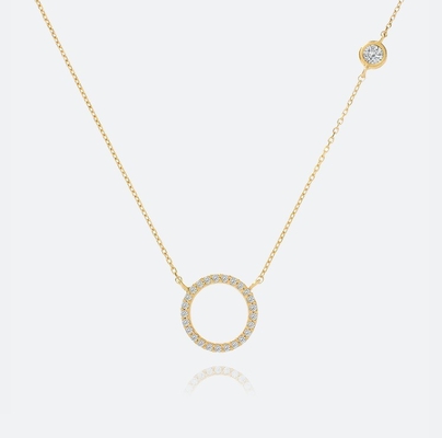 Collier en or plaqué S925 Cercle en argent Collier CZ Collier pour femmes 925 Sterling Silver