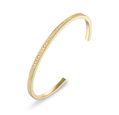 Femmes bracelet réglable avec zircons de pavé bijoux plaqués en or 18K