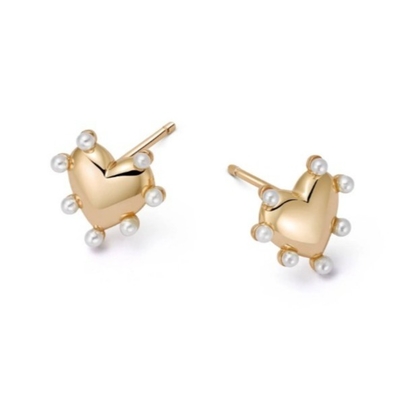 Des boucles d'oreilles en forme de cœur Des boucles d'oreilles en forme de cœur Des boucles d'oreilles en forme de cœur Des boucles d'oreilles en forme de cœur Des boucles d'oreilles en 925 Sterling Silver 14K Gold Pour les filles