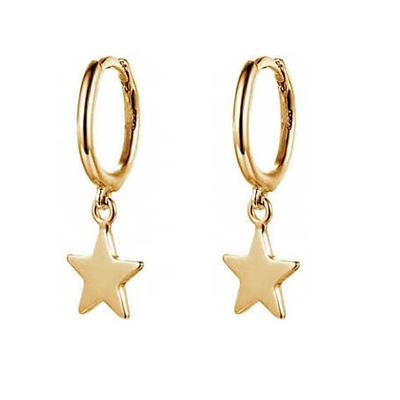 En cuivre 14K or étoile en forme de boucle d'oreille pour les femmes bijoux simples de tous les jours