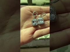 925 argent sterling Matériau de type Top Vente Blanc or Plated pendule Boucles d'oreilles de mariée